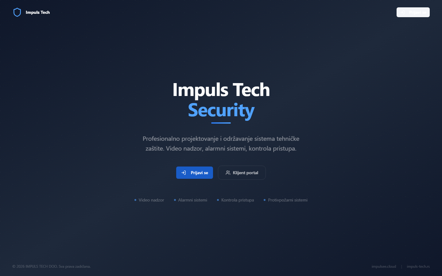 Impulse Security - platforma za projektovanje i održavanje sistema tehničke zaštite