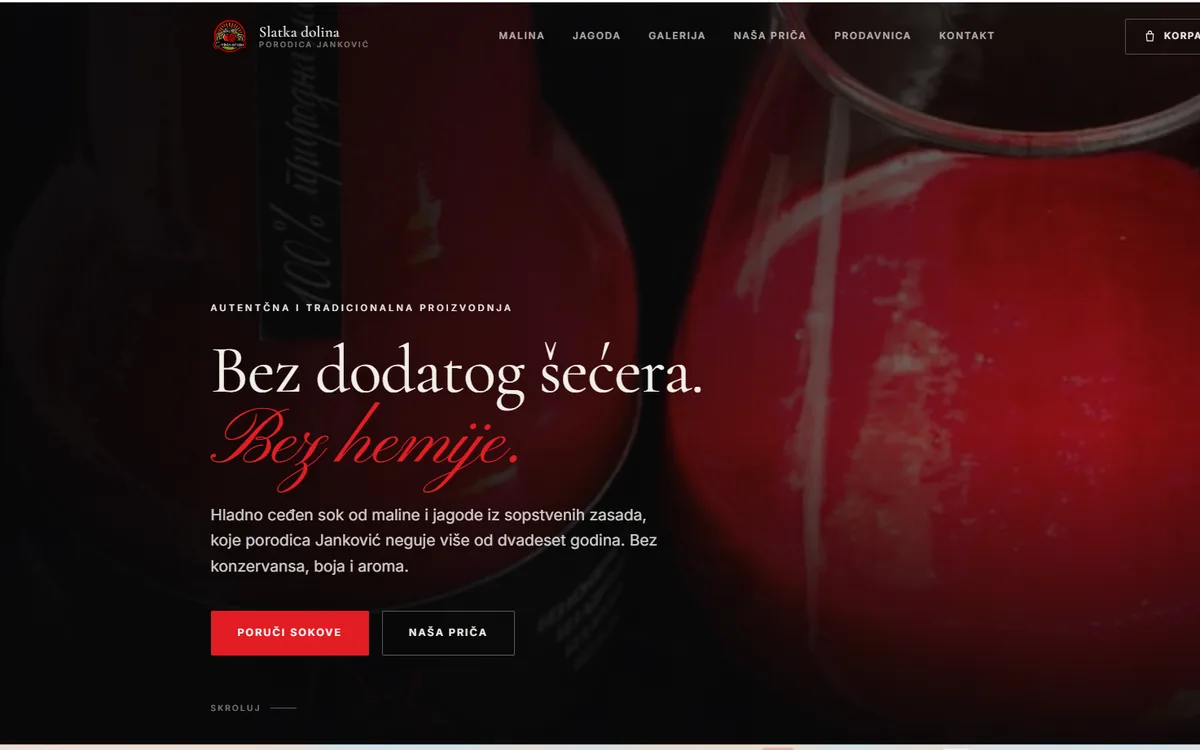SLATKA DOLINA - Web prodavnica u izradi