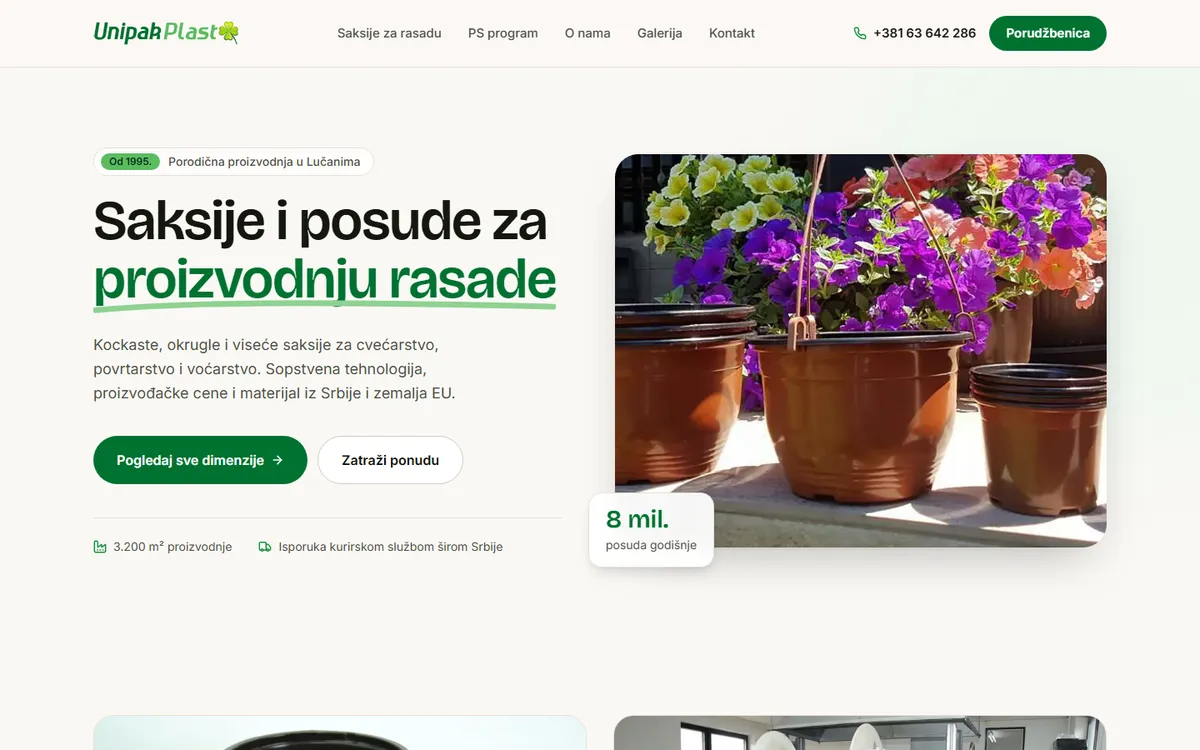 UNIPAK PLAST — Sajt i porudžbenica u izradi