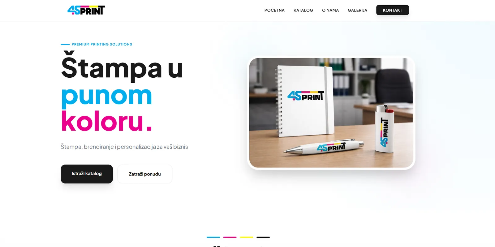 4S Print - identitet i sajt za agenciju za reklamni materijal