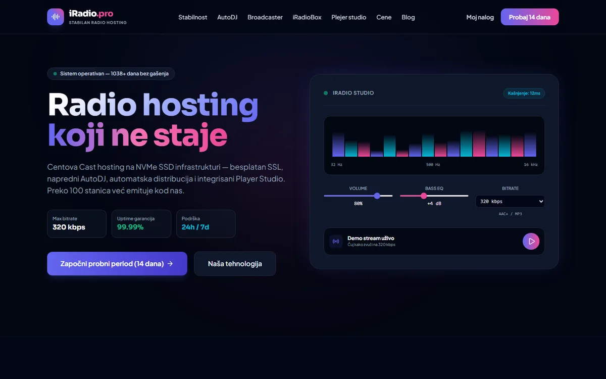 iRadio Pro - primer web aplikacije koju je izradila agencija IMPULSE