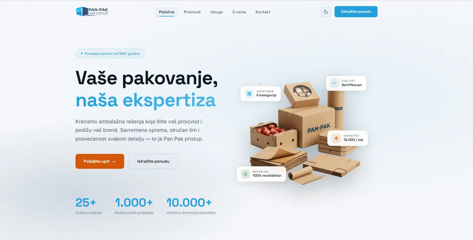 Pan Pak - korporativni sajt proizvođača kartonske ambalaže